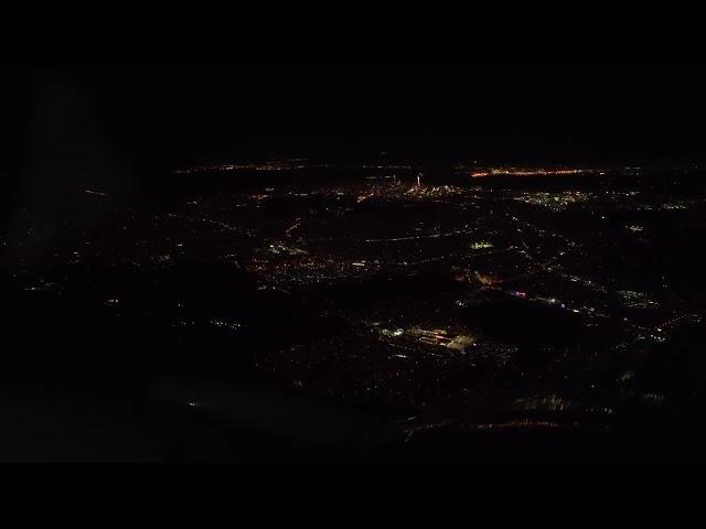 Flying over San Francisco at night - Lufthansa Airbus A350-900