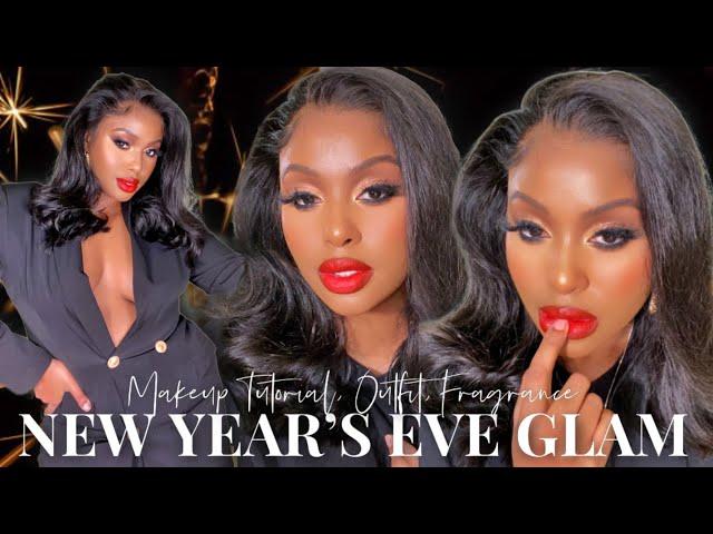 GRWM: Flawless New Year's Eve Glam | Smokey Eye + Bold Red Lip | Makeup Tutorial + Outfit/Fragrance