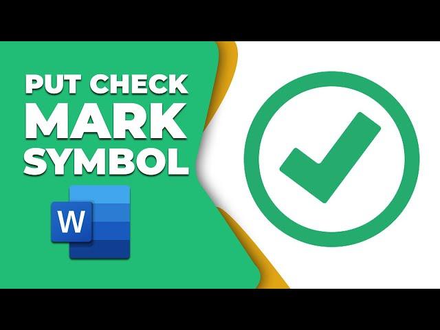 How to put check mark symbol in word