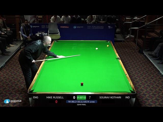 Mike Russell v Sourav Kothari - Semi Final - Endeavour Life Care World Billiards Cship 2019 - 1/2