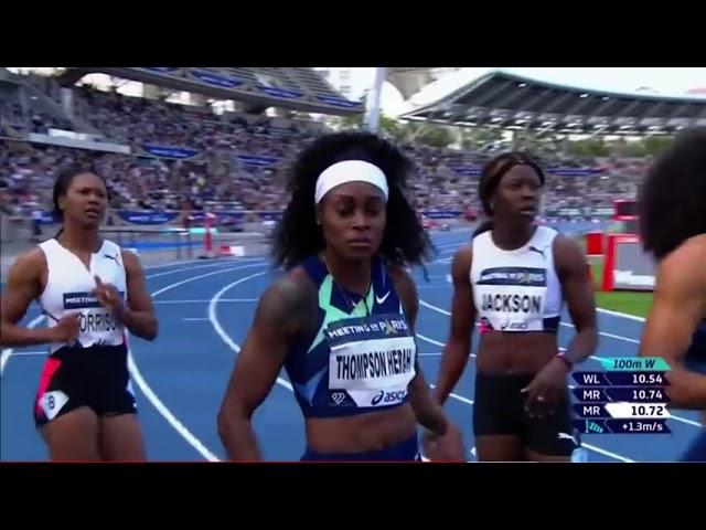 Elaine Thompson-Herah beats Fraser-Pryces record @ Paris woman’s meet woman’s 100m 2021 HDQ