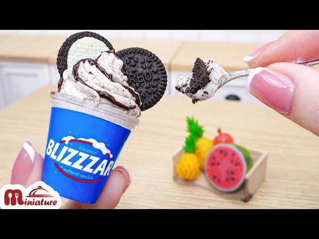 Making Miniature DQ Blizzards Ice cream In Mini Kitchen | ASMR Cooking Mini Food