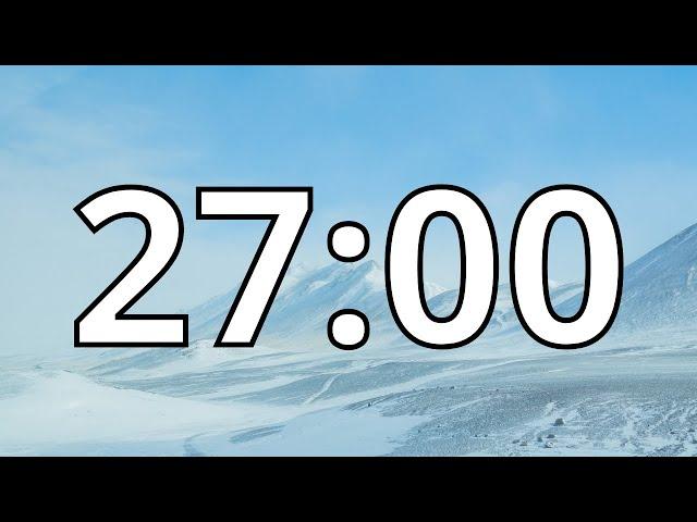 27 Minute Timer | Snowy Mountains | NO Music