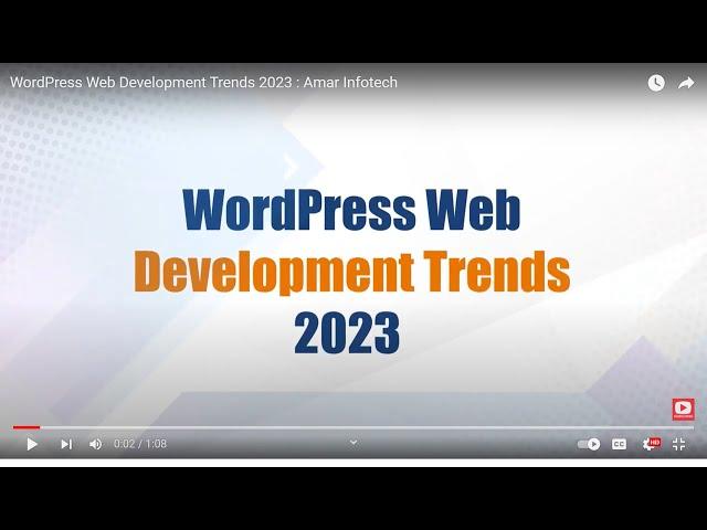 WordPress Trends 2023 | Amar Infotech | Web Development New Trends | Future of Wordpress