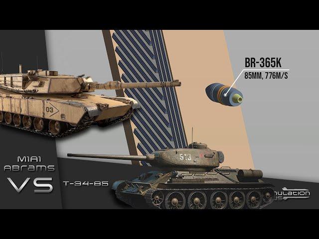 T-34-85 VS M1A1 Abrams | Armour Piercing Simulation