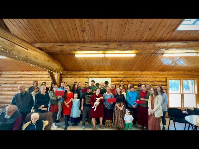 Miller Family Singing Christmas Harmony In Old Amish Log Store