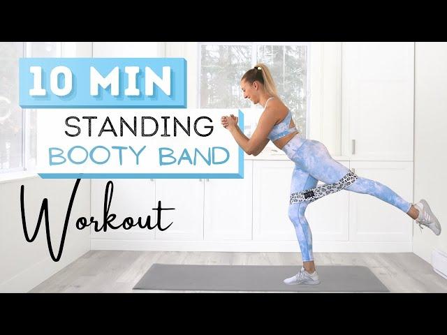 10 min STANDING BOOTY BAND WORKOUT | Wrist Friendly