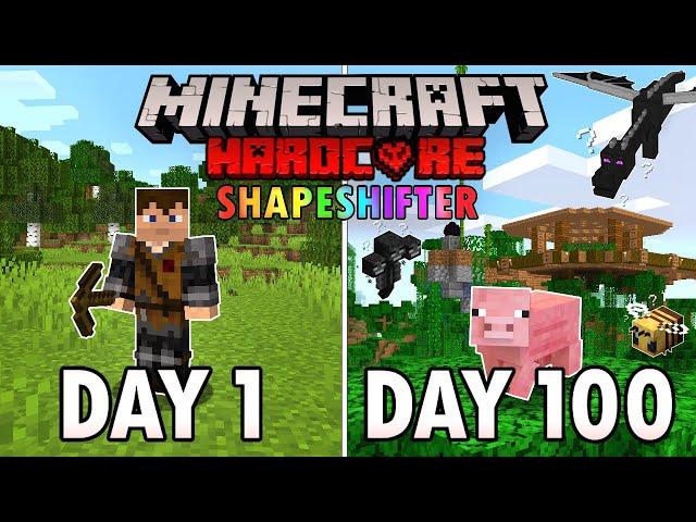 I Survived 100 Days as a SHAPESHIFTER in Hardcore Minecraft... Minecraft Hardcore 100 Days