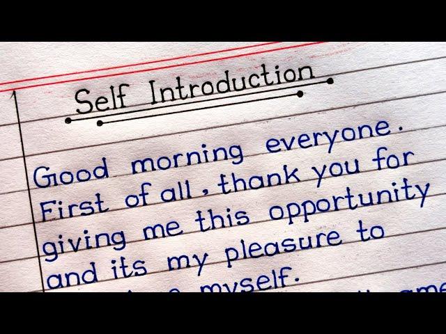 How To Introduce Yourself In College/School || Self Introduction || English Writing ||