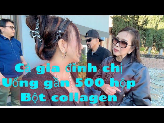 CHỊ KHÁCH CẢ GIA ĐÌNH UỐNG BỘT COLLAGEN CỦA HANG CALI GẦN 500 HỘP.