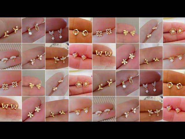 Latest 22k gold stud earrings design for Daily use ||Gold earrings design for women ||Gold studs