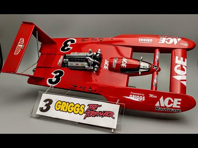 Miss ACE Hardware Griggs Hydroplane Allison V12 Turbo 1/25 Scale Model Kit Build How To Paint Decal