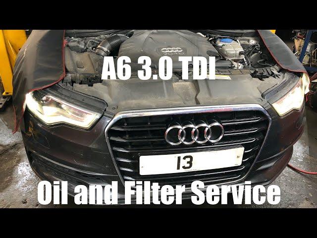 Audi A6 3.0 TDI Oil and Filter Change Service How To DIY C7 2011-2018 Mann HU8005z CLAB Engine