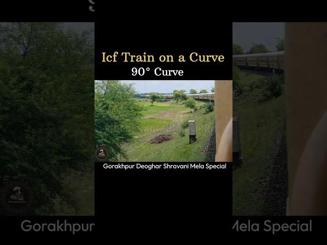 90° curve ICF Train #passengertrain #trendingshorts #shorts #railography #icf #utkrishticf #blueicf