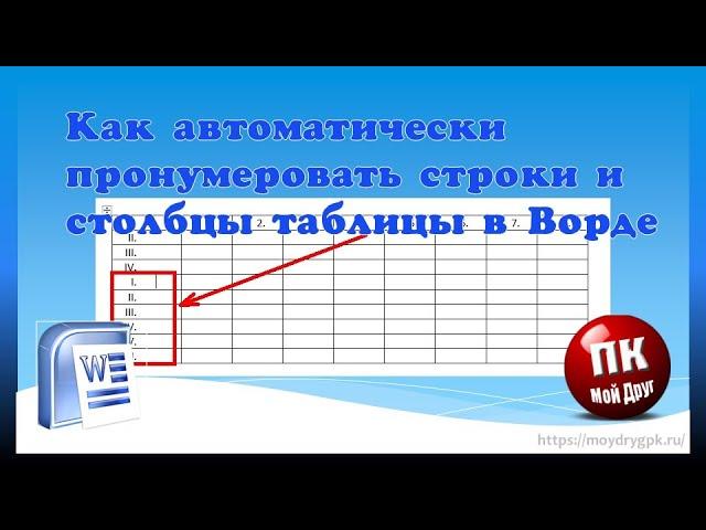 Как автоматически пронумеровать строки и столбцы таблицы Ворд