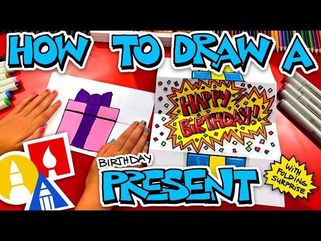 How To Draw A Birthday Present Folding Surprise