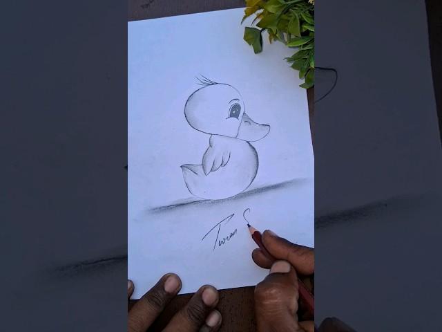 Draw Baby Duck with S  #shorts