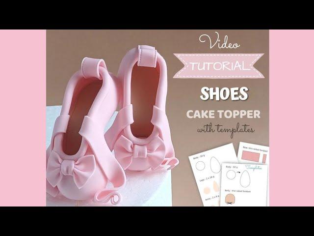 Fondant Ballerina shoes cake topper VIDEO Tutorial 🩰️