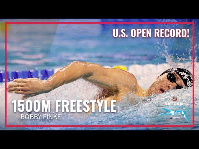 Bobby Finke Sets U.S. Open RECORD in Men's 1500M Freestyle | 2023 Phillips 66 National Championships