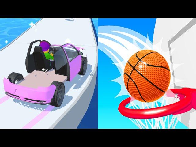 Satisfying Mobile Games ALL LEVELS Viral Tiktok Games Bounce Dunk VS Assemble Run 3D