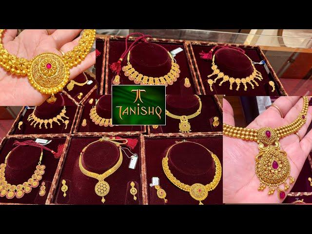 Tanishq Latest 22k Necklace Set Designs with Price/Gold Necklace Designs/God Earring/Bangalore/Deeya