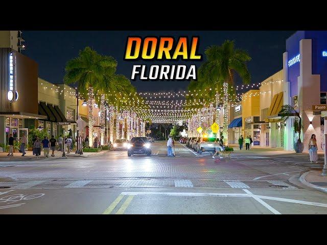 Driving Through Doral Florida At NIGHT