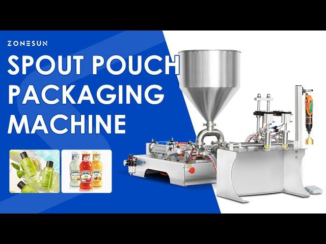 ZONESUN ZS-GTSP2 Semi Automatic Spout Pouch Liquid Filling Capping Machine