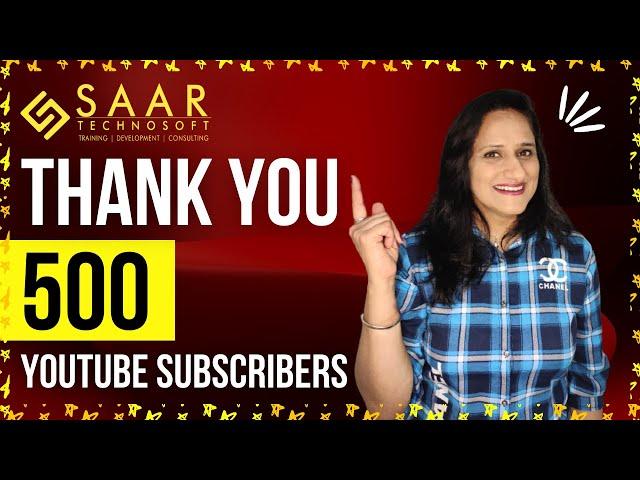 Thank You 500 YouTube Subscribers! Saar Technosoft