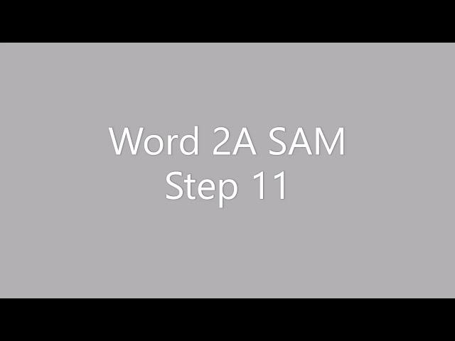 Word 2A SAM Project