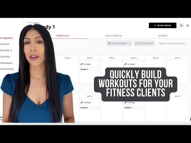 Workout builder app for personal trainers