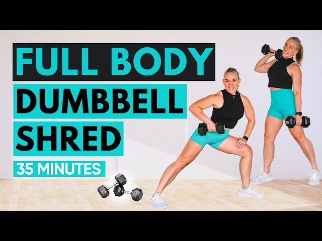 35 MIN Dumbbell Shred | Over 40 Fat Burning Workout | No Repeat