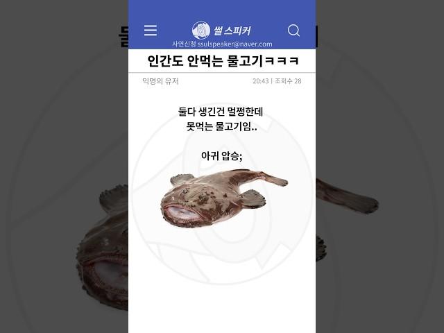 인간도 안먹는 물고기 ㅋㅋㅋㅋ