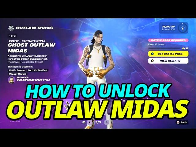 How to *ACTUALLY* Unlock Outlaw Midas in Fortnite (Earn Account Levels)