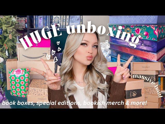 HUGE cosy book unboxing haul!!️ fairyloot, amazon, bookish merch, special editions & more!