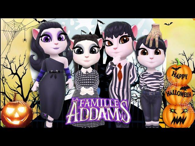  My Talking Angela Vs Wednesday Addams Family  Halloween Party Update  Cosplay/Makeover #fyp