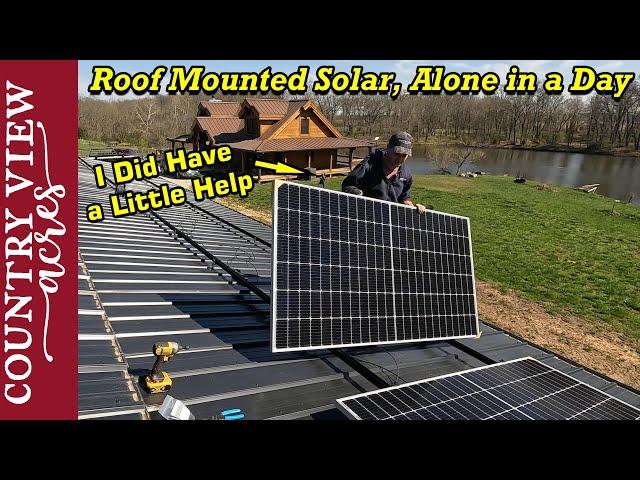 Installing Solar Panels on our Workshop Roof.  Snap-N-Rack Roof Mount with 7.36 Kilowatts of Solar