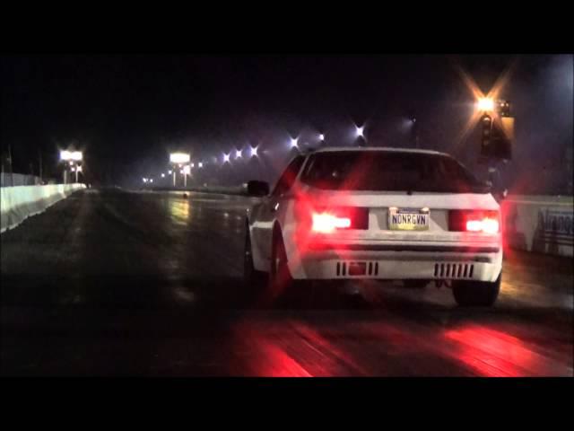 The JS Racing Products SBE turbo 5.3 Porsche runs 8s on a cold slick track