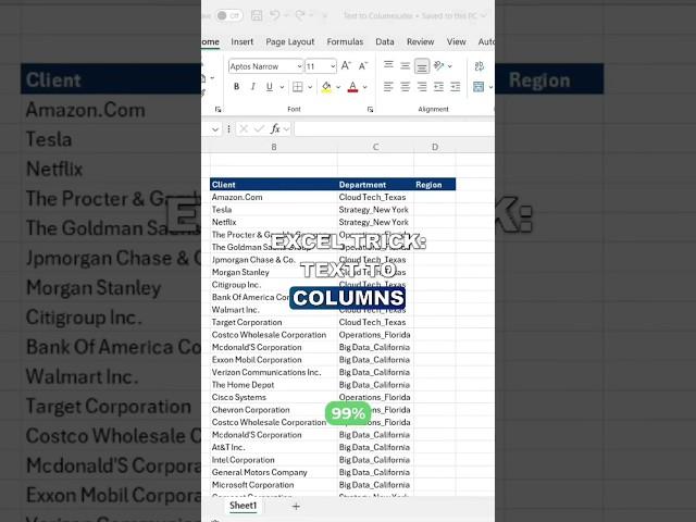 Excel Hack: Split Data in Seconds with Text-to-Columns!