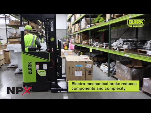 CLARK NPX 15D/17/20/22 Narrow Aisle Electric Stand-Up Forklift