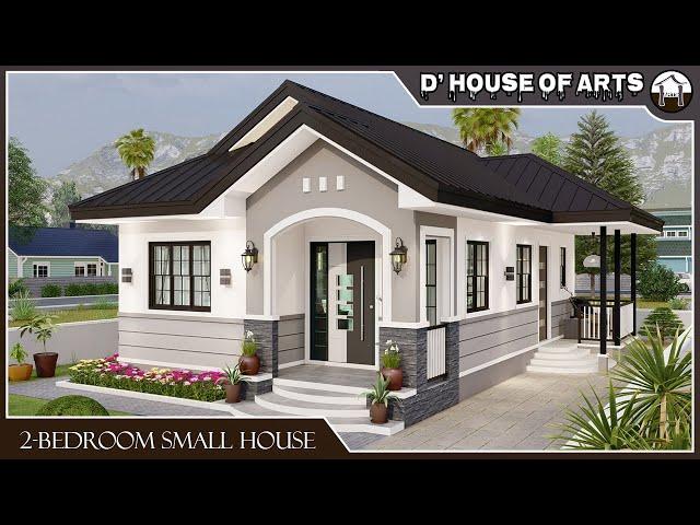 2 BEDROOM | Small But Beautiful Bungalow House Design With Floor Plan | 57 SQM.(6m x 9.5m) | 613SQFT