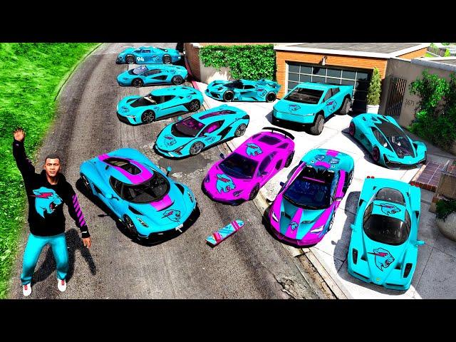 Collecting MRBEAST'S SUPERCARS in GTA 5!