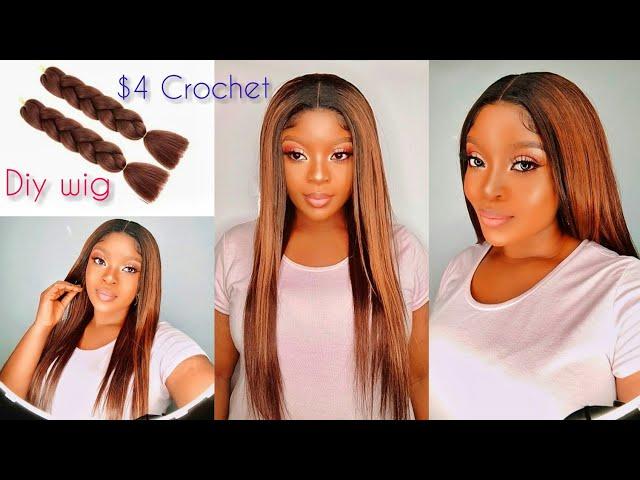  I'M SO SHOOK| CROCHET BONE STRAIGHT WIG ON A BUDGET| USING BRAIDING HAIR| MACAMY