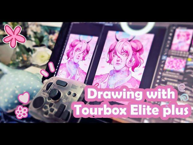 Drawing with TourBox Elite Plus - Spring theme with my OC If