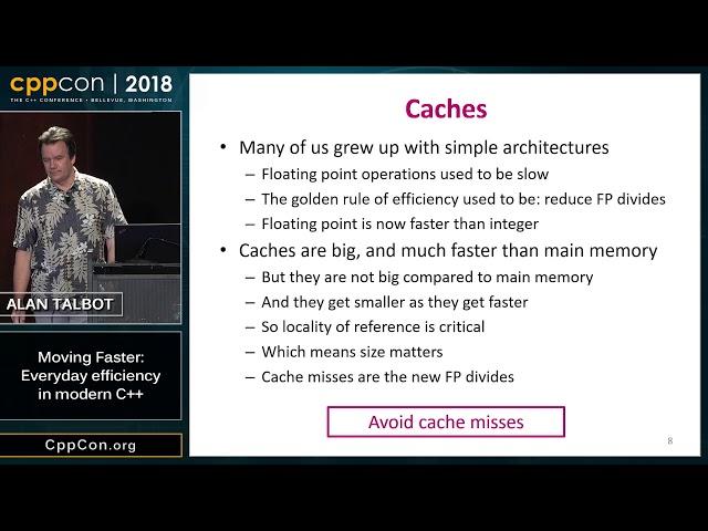 CppCon 2018: Alan Talbot “Moving Faster: Everyday efficiency in modern C++”