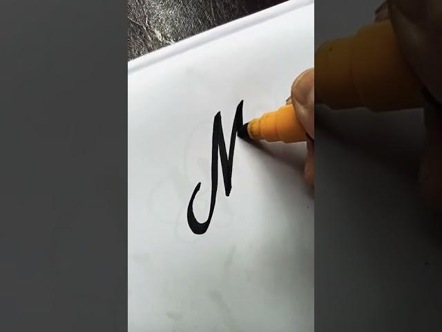 How to write M in Freehand Calligraphy writing#shorts#calligraphy #sureshsuryawanshi#cursivewriting