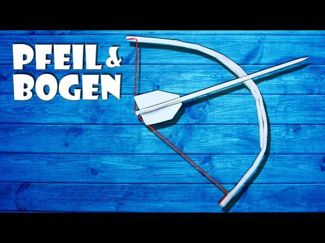 Pfeil und Bogen basteln Spielzeug Waffe aus Papier - paper bow and arrow DIY toy craft [4K]