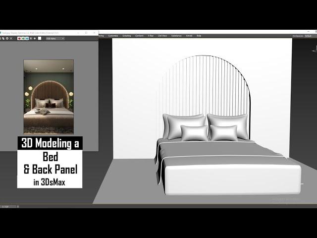 3D Modeling in 3dsmax | How to Model Bed with Back Panel