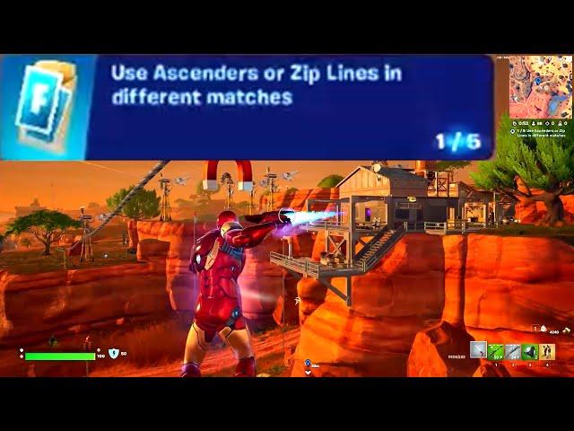 Use Ascenders or Zip Lines in Different matches Fortnite