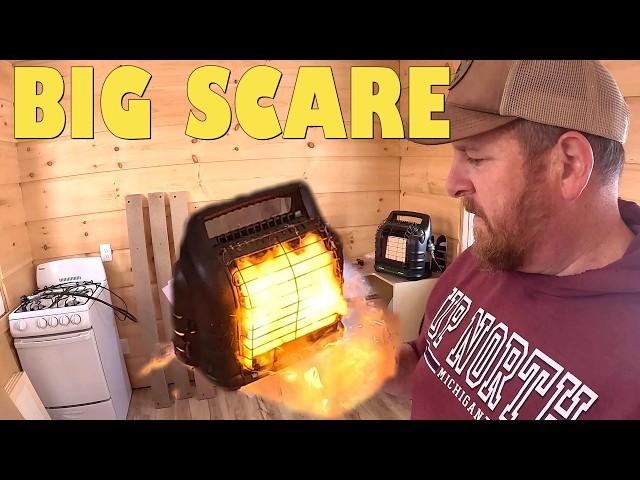 We Almost Burned Down the Mini Off-Grid Cabin! Kitchen Build continues - Part 19 - Off Grid Building