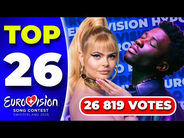 Eurovision 2025 | Top 26 - Voted By 26 819 People